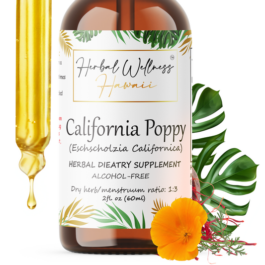 California Poppy Tincture Alcohol-Free – Herbal Extract Drops for Relaxation & Evening Calm
