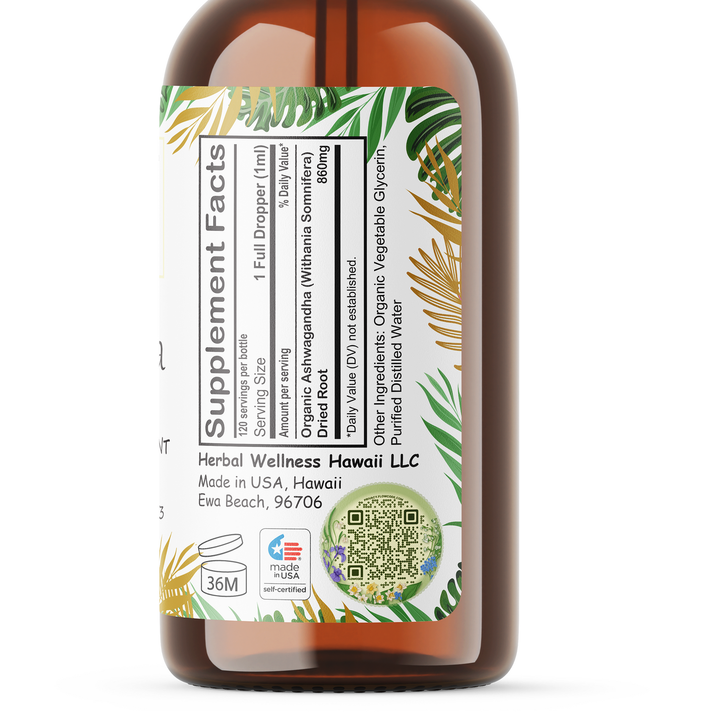 Ashwagandha Tincture Alcohol-Free – Herbal Extract Drops for Stress Balance & Daily Support