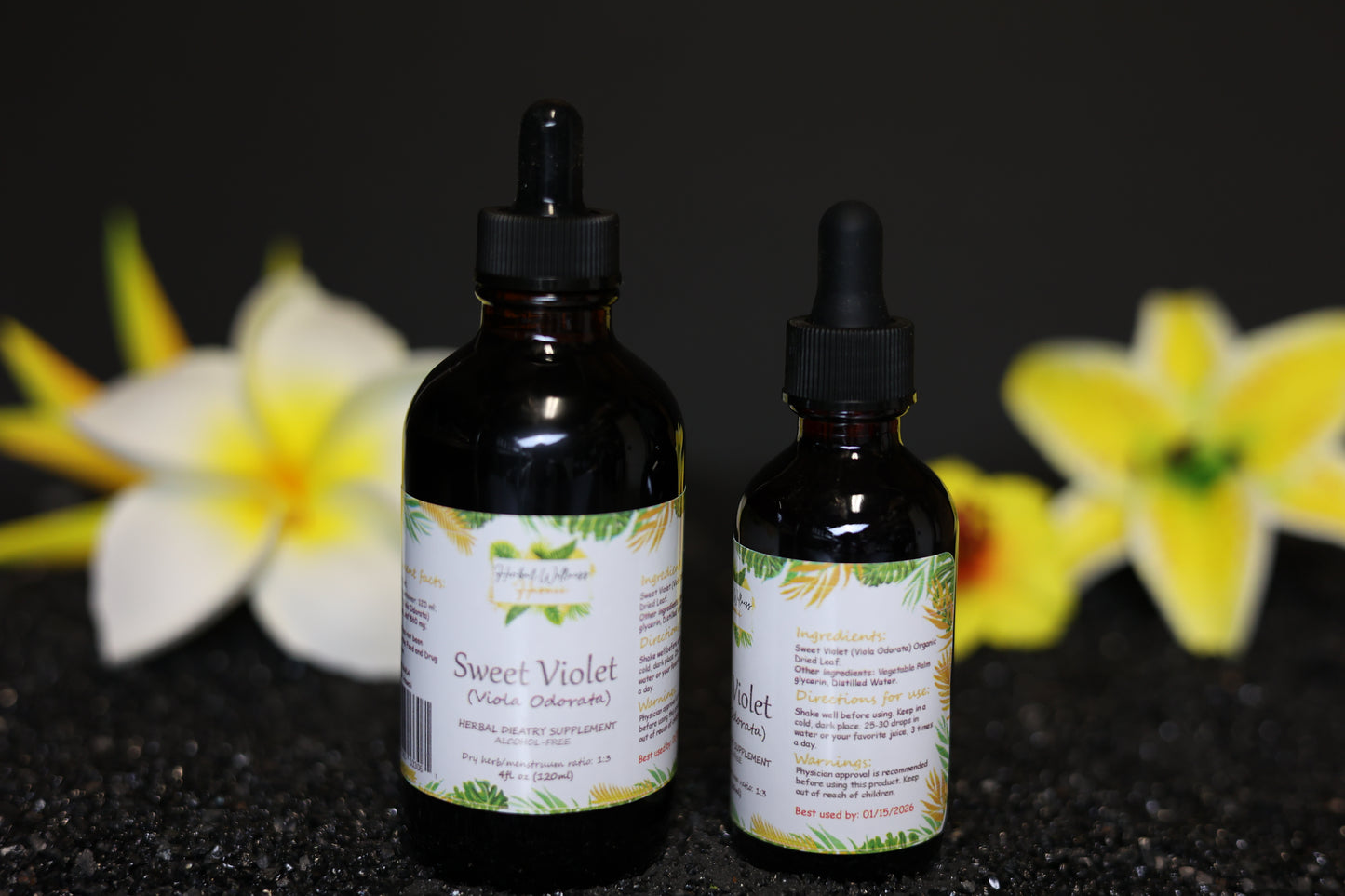 Sweet Violet (Viola Odorata) Organic Dried Leaf Herbal Tincture Alcohol-FREE