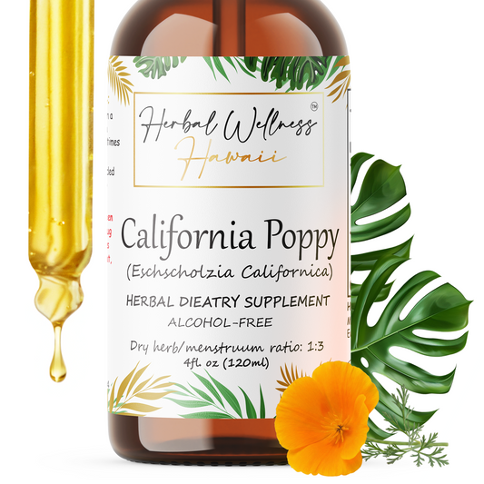 California Poppy Tincture Alcohol-Free – Herbal Extract Drops for Relaxation & Evening Calm