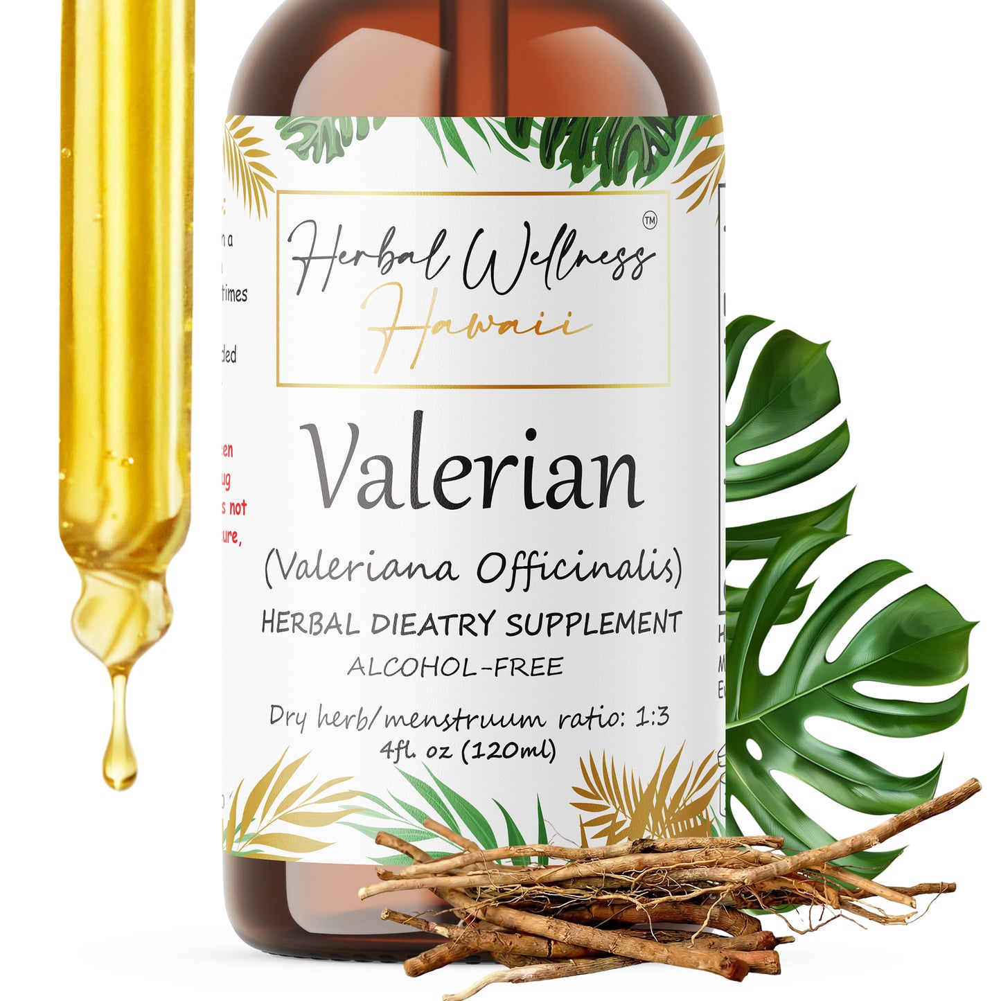 Valerian Root Tincture Alcohol-Free – Herbal Extract Drops for Calm & Daily Relaxation