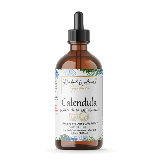 Calendula Pet Drops alcohol-free liquid drops 4 oz bottle, Herbal Wellness Hawaii