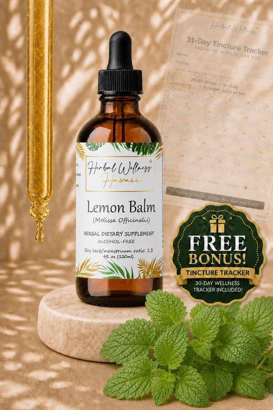 Lemon Balm Tincture, Melissa Officinalis Extract, Alcohol-Free Glycerite, Calm Herbal Drops, Small Batch, Organic 2oz 4oz