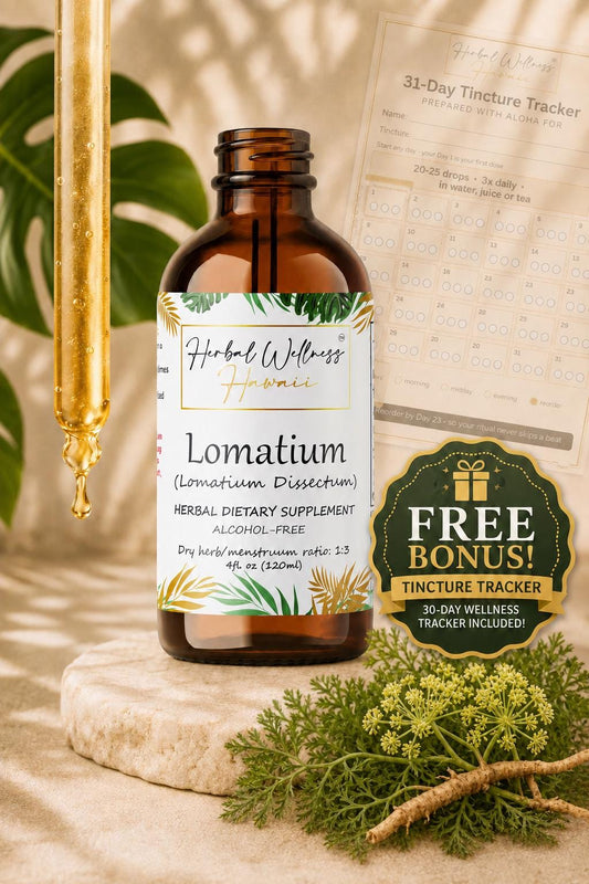 Lomatium Tincture Alcohol-Free, Organic Lomatium Dissectum Liquid Drops, Herbal Extract