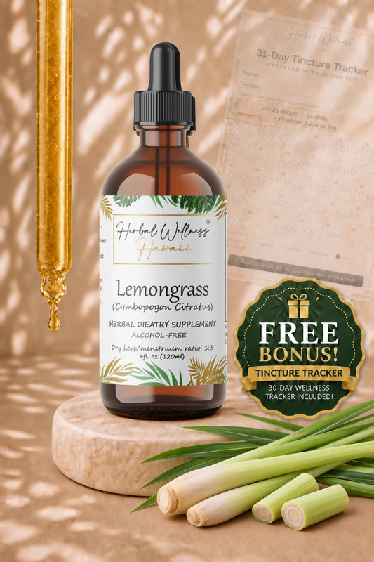 Lemongrass Liquid Drops Alcohol-Free – Digestive Support, Cymbopogon Citratus Stalk