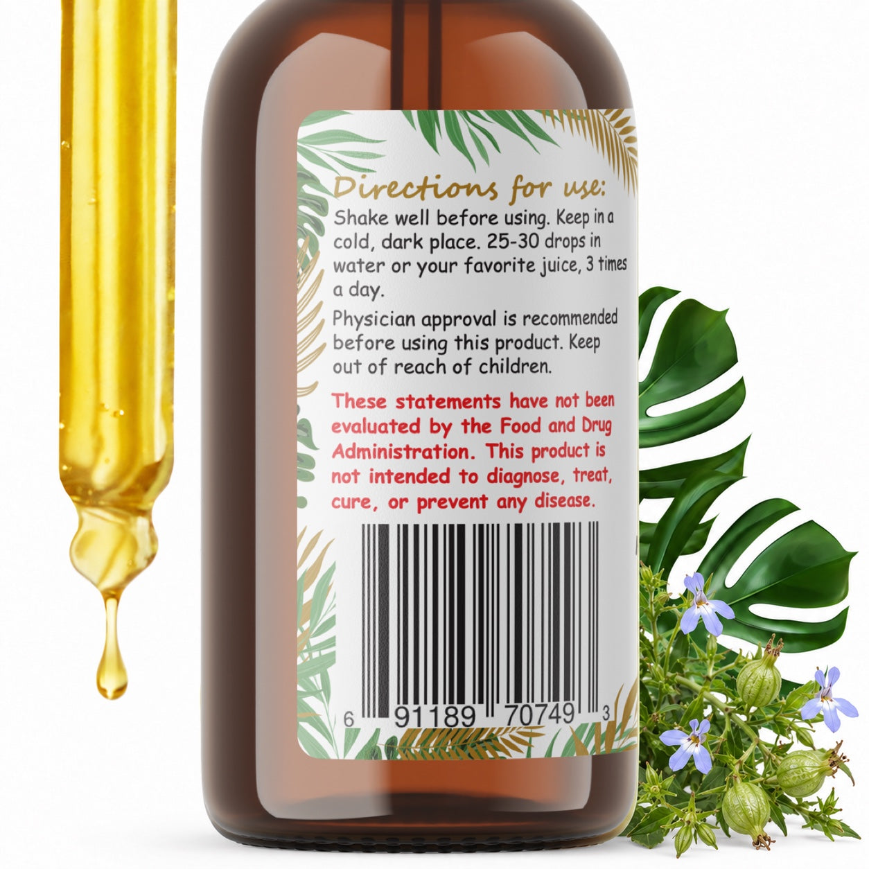 Lobelia Liquid Drops Alcohol-Free – Respiratory Support, Lobelia Inflata Herb