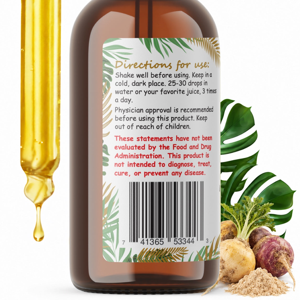 Maca Liquid Drops Alcohol-Free – Energy, Stamina & Vitality, Lepidium Meyenii