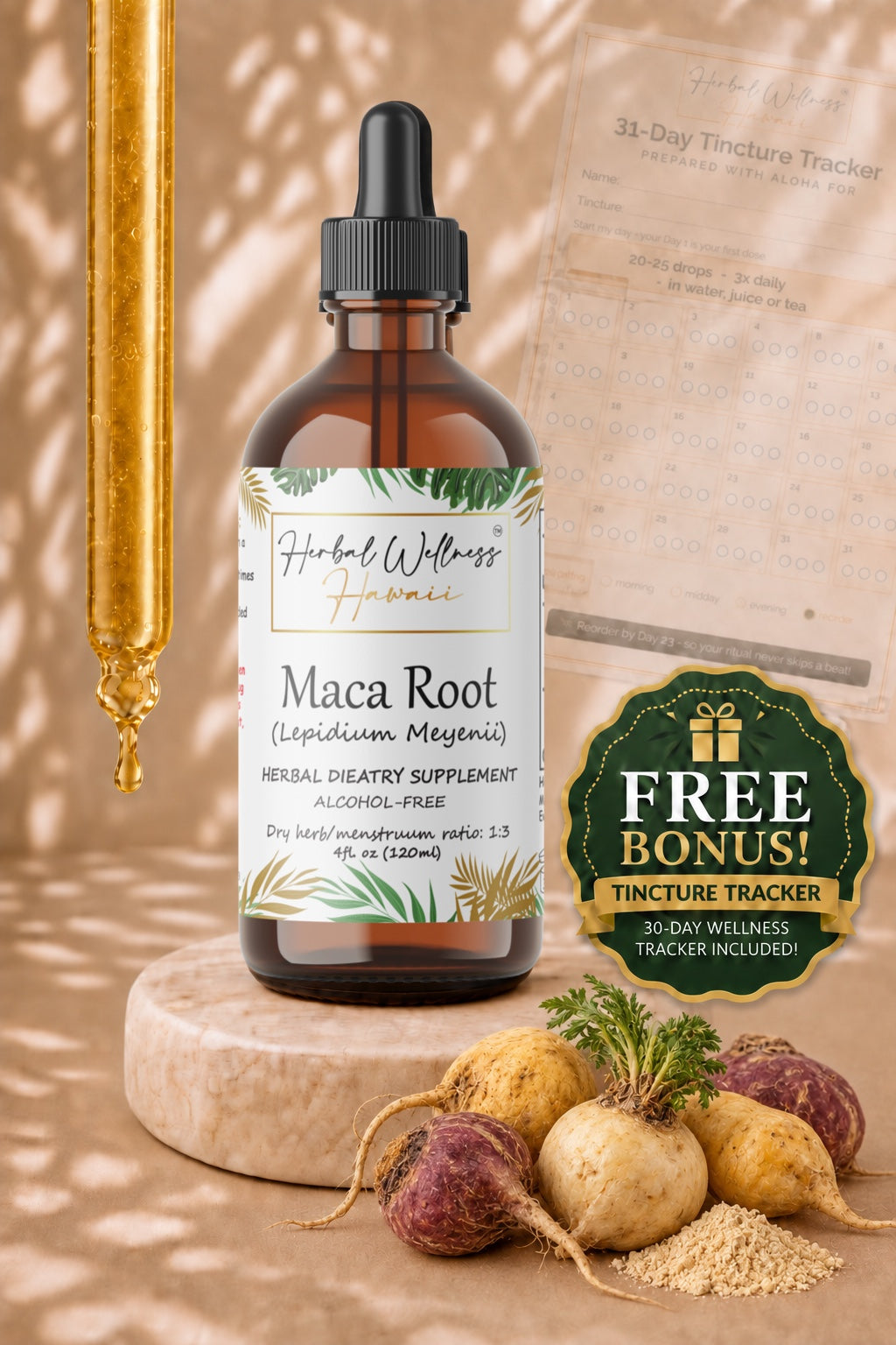 Maca Liquid Drops Alcohol-Free – Energy, Stamina & Vitality, Lepidium Meyenii