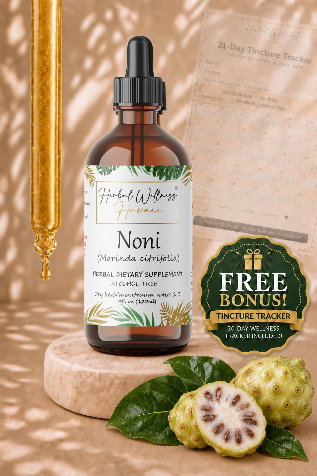 Noni Liquid Drops Alcohol-Free – Immune & Energy Support, Morinda Citrifolia Fruit