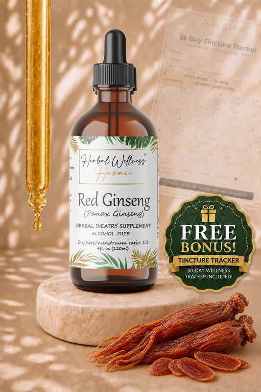 Red Ginseng Liquid Drops Alcohol-Free – Energy & Vitality, Panax Ginseng Root