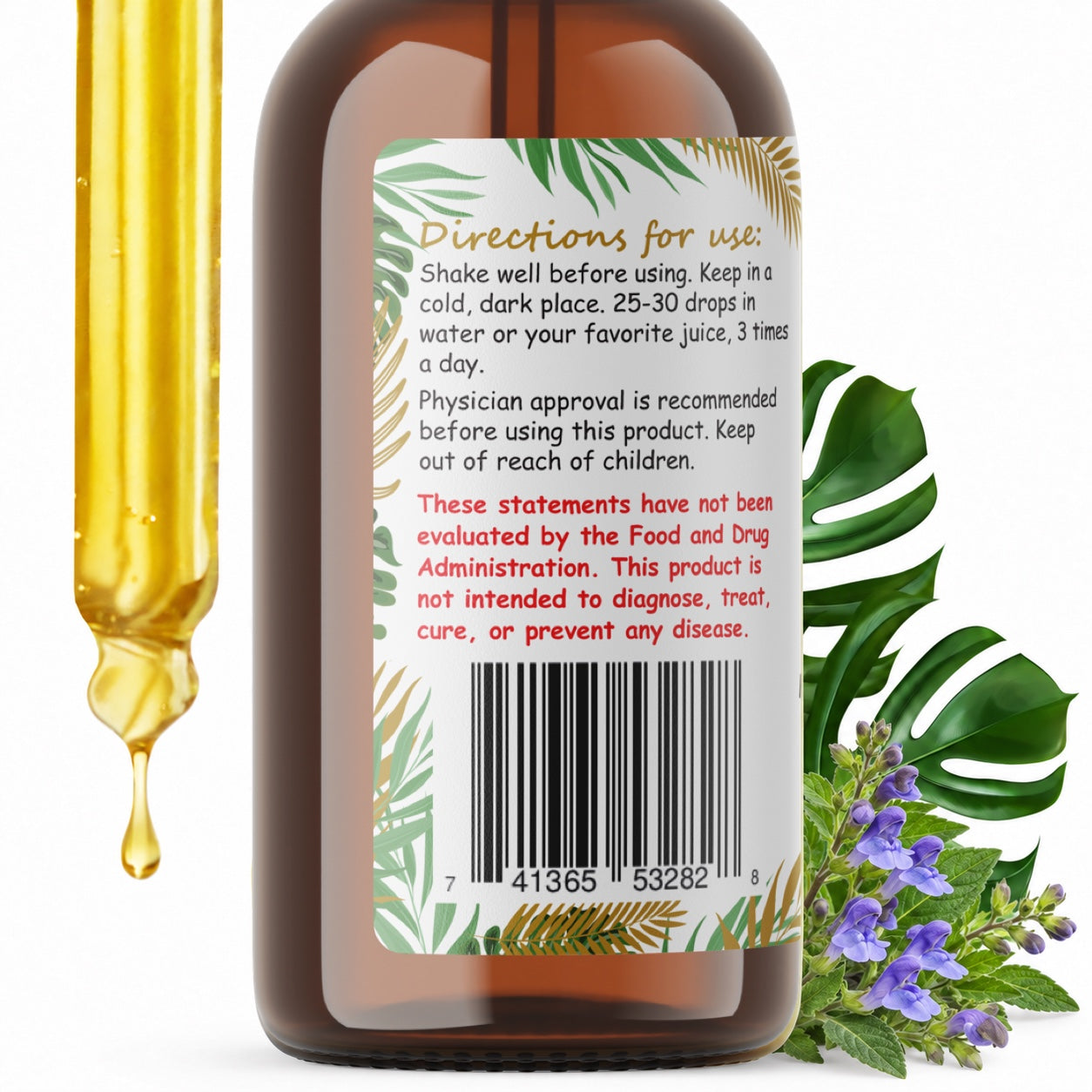 Skullcap Liquid Drops Alcohol-Free – Calm & Relaxation Support, Scutellaria Lateriflora Herb