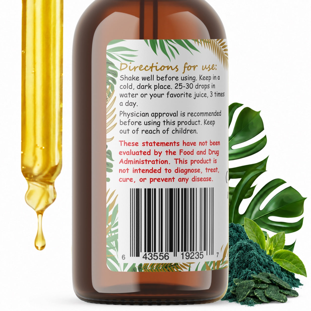 Spirulina Liquid Drops Alcohol-Free – Energy & Nutrient Support, Organic Spirulina