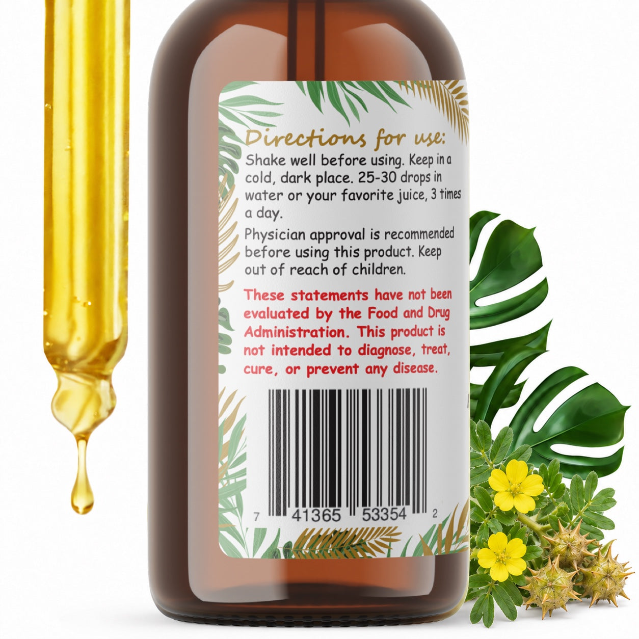 Tribulus Liquid Drops Alcohol-Free – Men's Vitality & Stamina, Tribulus Terrestris