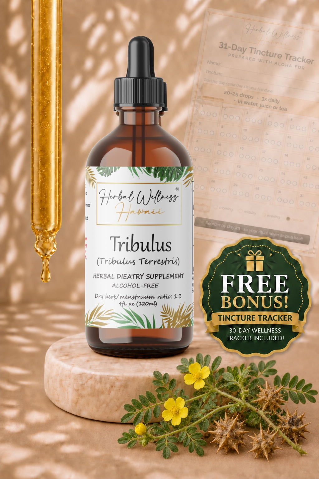 Tribulus Liquid Drops Alcohol-Free – Men's Vitality & Stamina, Tribulus Terrestris