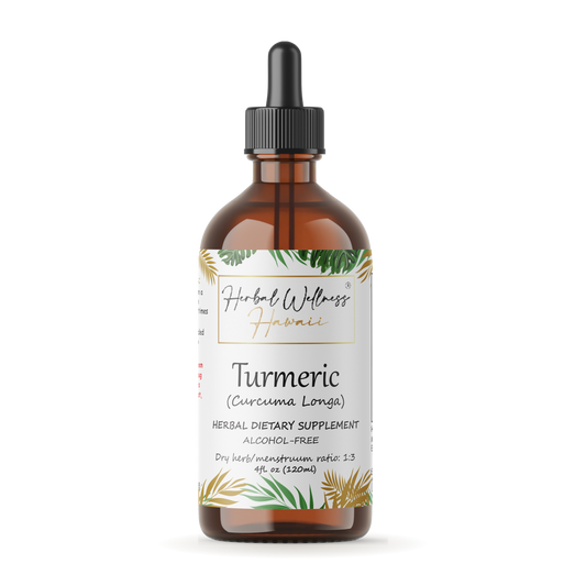Turmeric alcohol-free liquid drops 4 oz bottle, Herbal Wellness Hawaii