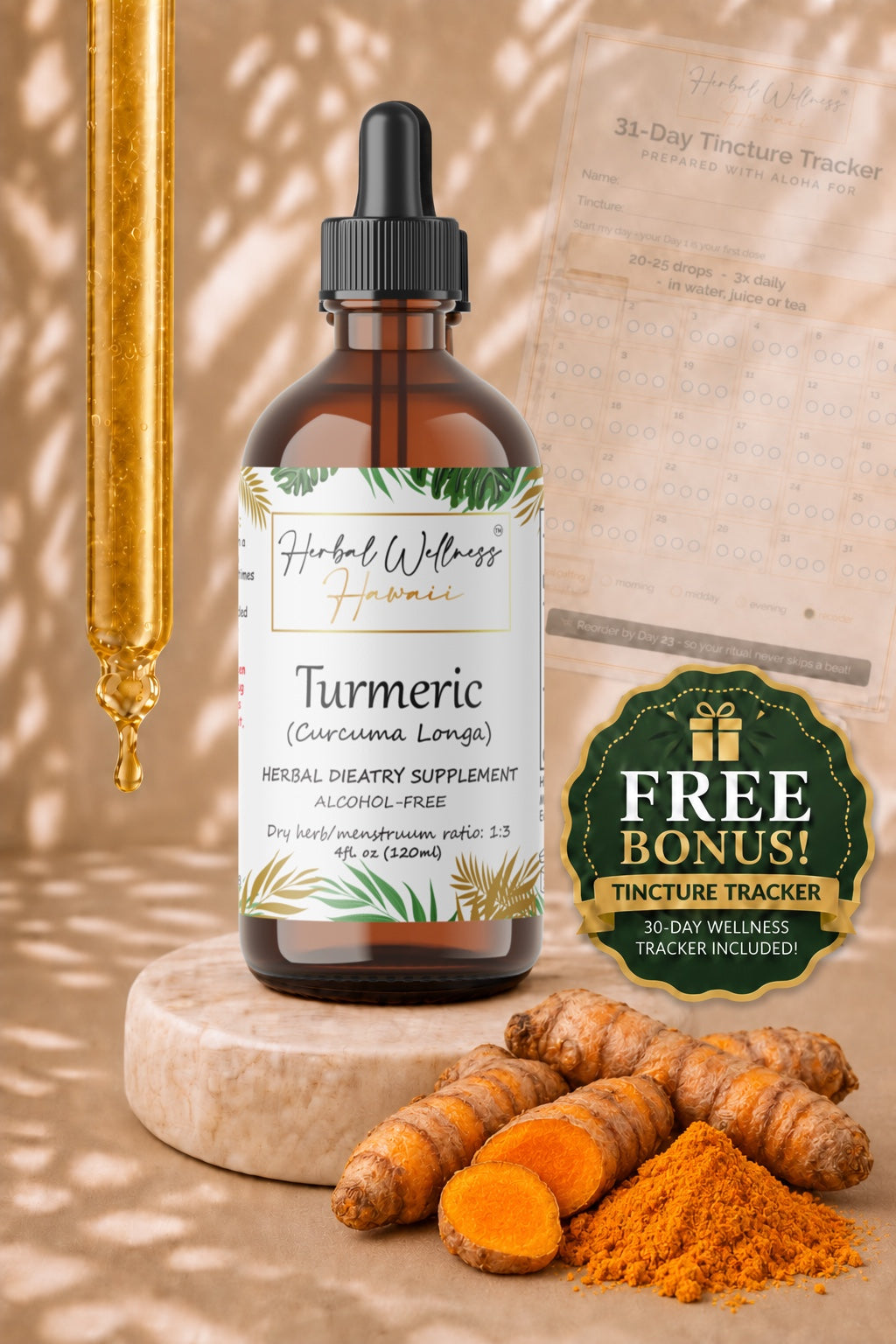 Turmeric Liquid Drops Alcohol-Free – Joint & Digestive Support, Curcuma Longa Root
